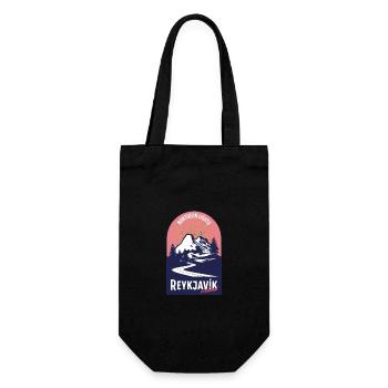 Reykjavik Island Vintage Roadtrip - Geschenkbeutel für Flaschen - Schwarz - Vorne