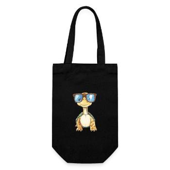 Turtle with sunglasses - Gift Bag for Bottles - black - Front