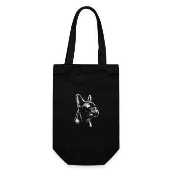 French Bulldog Drawing Head Silver - Gift Bag for Bottles - black - Front