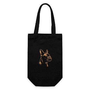 French bulldog drawing head bronze - Gift Bag for Bottles - black - Front