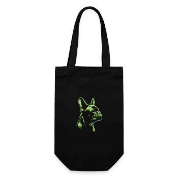 French Bulldog Drawing Head Green - Gift Bag for Bottles - black - Front
