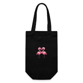 Flamingo Couple Love Couple In Love - Gift Bag for Bottles - black - Front