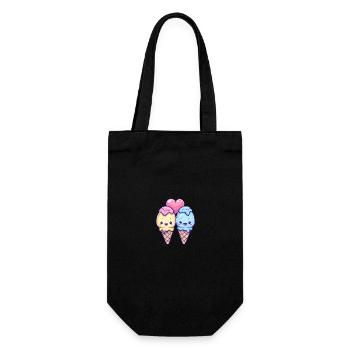 Ice Cream Couple Love Heart Valentine's Day - Gift Bag for Bottles - black - Front