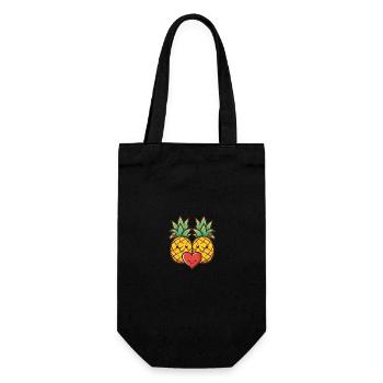 Pineapple Couple Love Heart Valentine's Day - Gift Bag for Bottles - black - Front