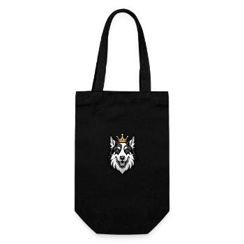 Border Collie Tête de Chien Couronne - Sac à bouteille - noir - Devant