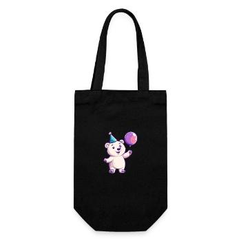 Bande dessinée d’anniversaire ours polaire - Sac à bouteille - noir - Devant