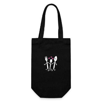 Spork Love Shirt Funny Family Reunion - Gift Bag for Bottles - black - Front