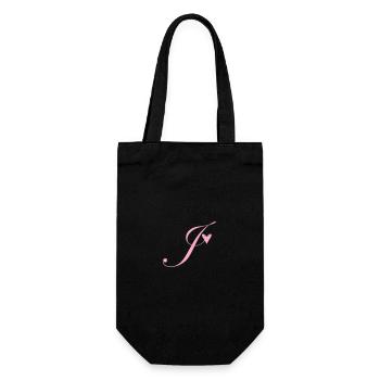 Monogram J Heart Vine - Gift Bag for Bottles - black - Front