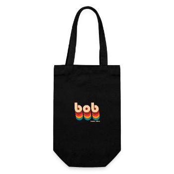 Retro Bob Name - Gift Bag for Bottles - black - Front