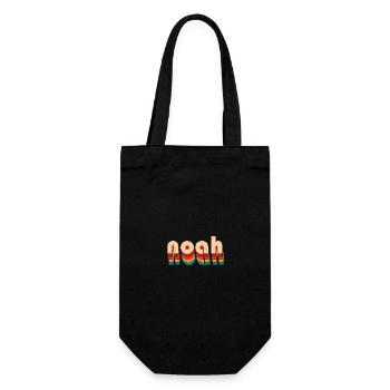 Retro Noah Name - Gift Bag for Bottles - black - Front