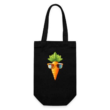 Cool carrot with sunglasses - Charming vegetables - Gift Bag for Bottles - black - Front