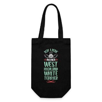 I love Westie Angel Heart - Gift Bag for Bottles - black - Front