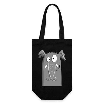 Éléphant cool I éléphant visage I Cartoon - Sac à bouteille - noir - Devant