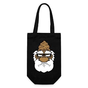 face head shit sour piss annoyed - Gift Bag for Bottles - black - Front