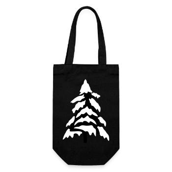cold snow christmas tree fir tree fir stars - Gift Bag for Bottles - black - Front