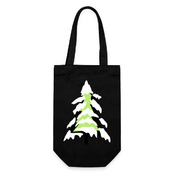 snow cold christmas tree fir tree fir stars - Gift Bag for Bottles - black - Front