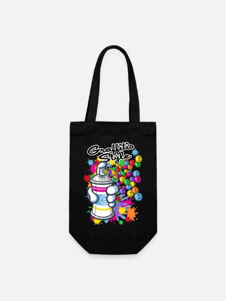 Graffiti Cartoon-Stil - Geschenkbeutel für Flaschen - Schwarz