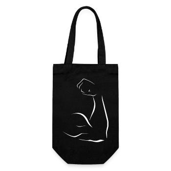 Arm Bizeps Muskel Muskeln Symbol gym FItness icon - Geschenkbeutel für Flaschen - Schwarz - Vorne