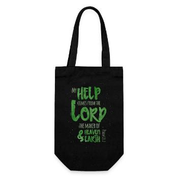 My Help Comes From The Lord - Geschenkbeutel für Flaschen - Schwarz - Vorne