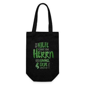 Meine Hilfe Kommt Vom Herrn - Geschenkbeutel für Flaschen - Schwarz - Vorne