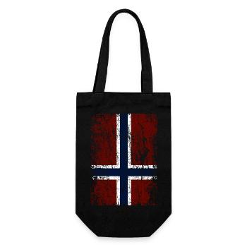 Norwegian flag upright (dark) - Gift Bag for Bottles - black - Front