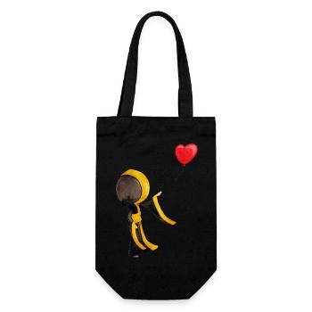 Münchner Kindl avec un ballon en forme de coeur - Sac à bouteille - noir - Devant