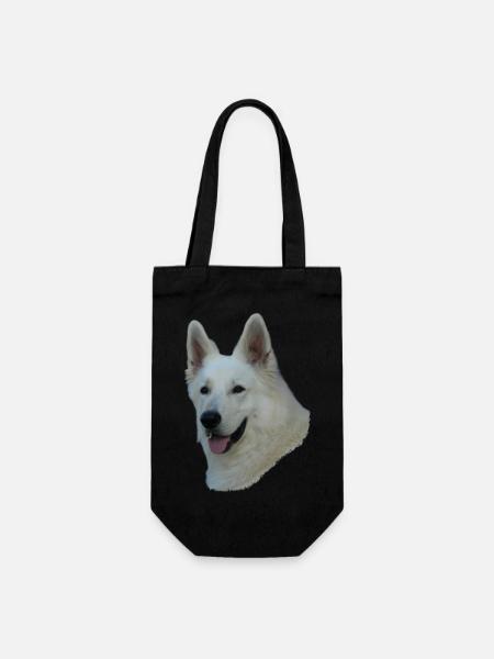 Tête de berger allemand blanc - Sac à bouteille - noir