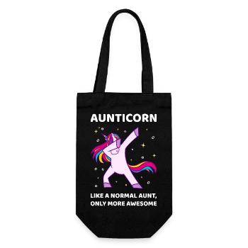 Aunticorn I - Awesome Aunt Unicorn - Gift Bag for Bottles - black - Front