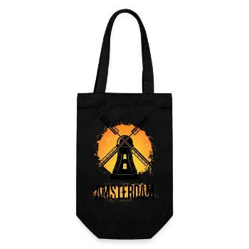 Amsterdam Pays-Bas Nederland Holland Windmühle - Sac à bouteille - noir - Devant