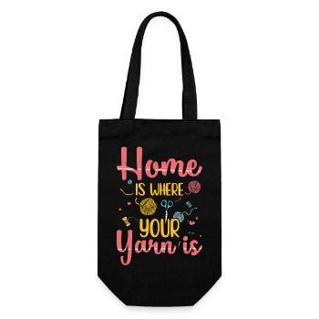 Knitting | Crochet Knitting Sewing Hobby Gifts - Gift Bag for Bottles - black - Front