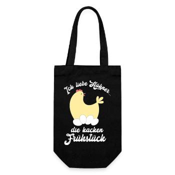 Ich liebe Hühner Landwirt Landwirtin - Geschenkbeutel für Flaschen - Schwarz - Vorne