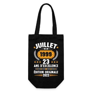 Cadeau d'anniversaire 23 Ans, Né en juillet 1999 - Sac à bouteille - noir - Devant