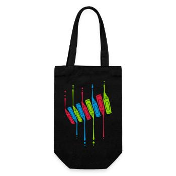 Buntstifte Tropfen cool Design - Geschenkbeutel für Flaschen - Schwarz - Vorne