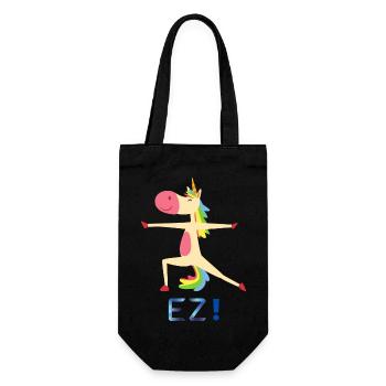 Rainbow Unicorn in Yoga Pose - Gift Bag for Bottles - black - Front