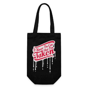 cute but taken quote - Gift Bag for Bottles - black - Front