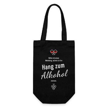 Mein Weinberg: Hang zum Alkohol - Geschenkbeutel für Flaschen - Schwarz - Vorne