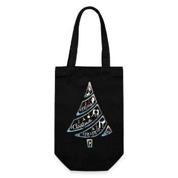 Weihnachtsbaum Kampfsport Boxen Karate Judo - Geschenkbeutel für Flaschen - Schwarz - Vorne