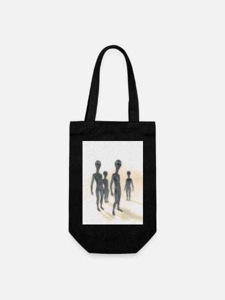 Aliens - Gift Bag for Bottles - black