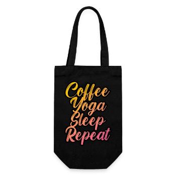 Café yoga sommeil répétition - Sac à bouteille - noir - Devant