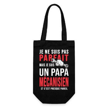 papa mécanisien pas parfait papa mécano mécanique - Sac à bouteille - noir - Devant