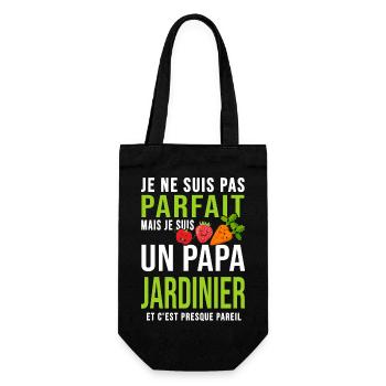 papa jardinier pas parfait papa jardinier jardin - Sac à bouteille - noir - Devant