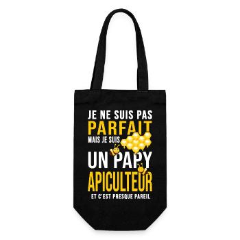 papy apiculteur pas parfait papi abeilles miel - Sac à bouteille - noir - Devant