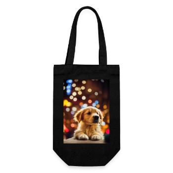 Chiot de Noël - Sac à bouteille - noir - Devant