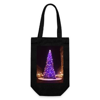Sapin de Noël violet - Sac à bouteille - noir - Devant