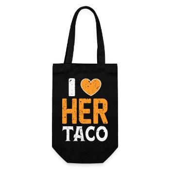 I love her Taco - Gift Bag for Bottles - black - Front