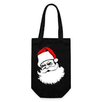 Christmas Hat Santa Claus Christmas 3 - Gift Bag for Bottles - black - Front