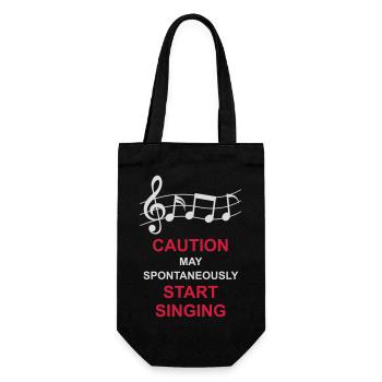 may spontaneously start singing - Gift Bag for Bottles - black - Front