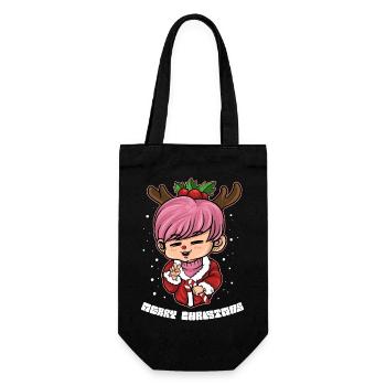 "xmas kpop", "xmas gin" or "xmas beer", "axolotl c - Geschenkbeutel für Flaschen - Schwarz - Vorne