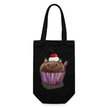Cupcat - Geschenkbeutel für Flaschen - Schwarz - Vorne