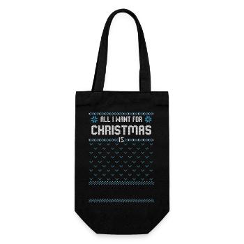 Tout ce que je veux pour Noël, c’est... (en bleu clair) - Sac à bouteille - noir - Devant
